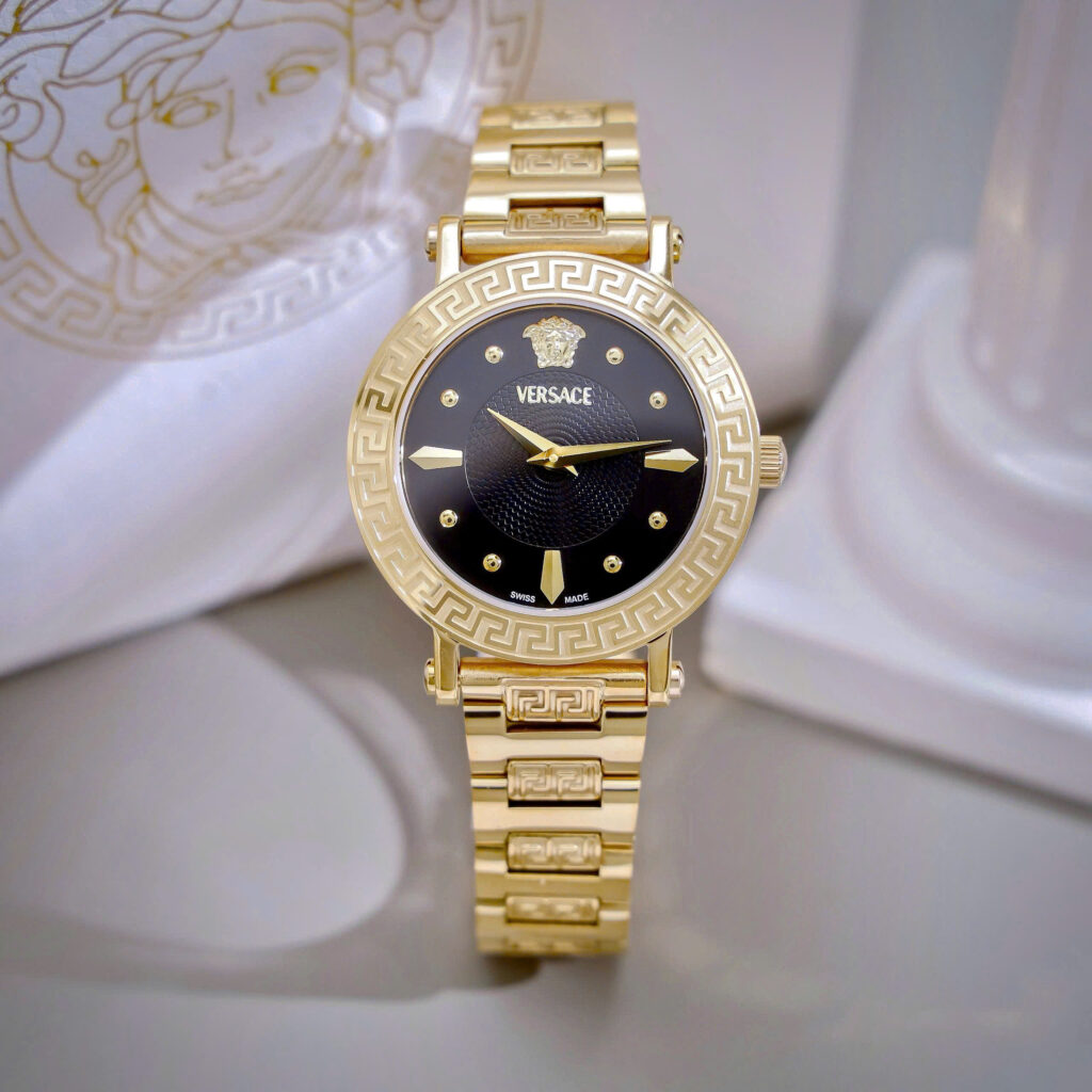 Đồng hồ nữ Versace Greca Lady vàng gold dây kim loại like auth 36mm