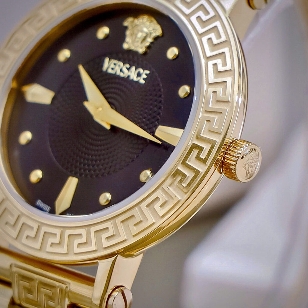 Đồng hồ nữ Versace Greca Lady vàng gold dây kim loại like auth 36mm