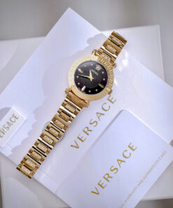 Đồng hồ nữ Versace Greca Lady vàng gold dây kim loại like auth 36mm