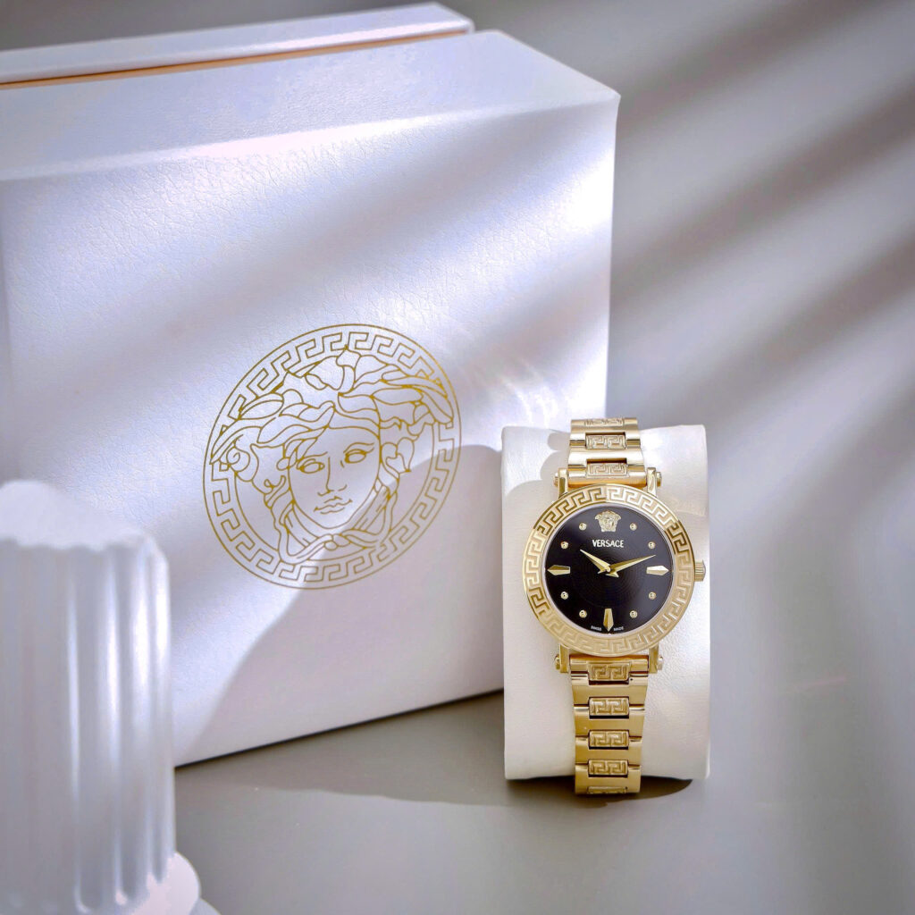 Đồng hồ nữ Versace Greca Lady vàng gold dây kim loại like auth 36mm