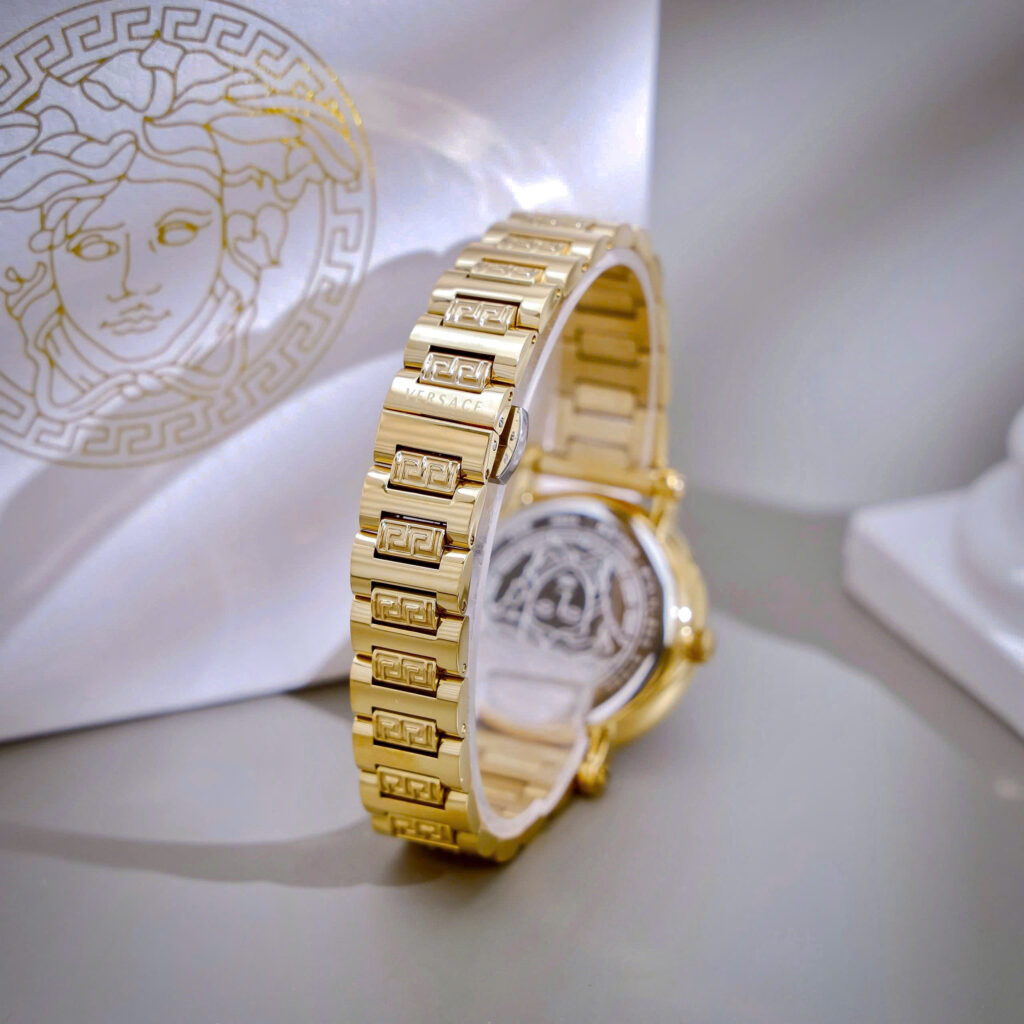Đồng hồ nữ Versace Greca Lady vàng gold dây kim loại like auth 36mm
