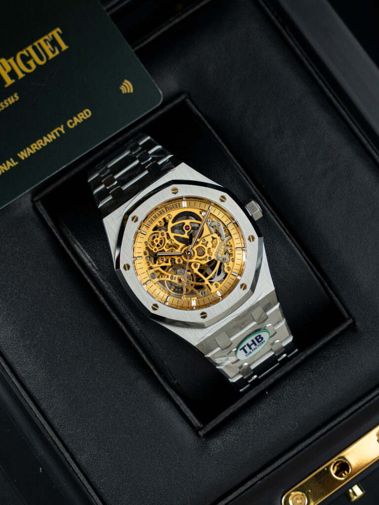 Đồng hồ Audemars Piguet Royal Oak Openworked 15407 Rep 11 mặt màu vàng lộ cơ nhà máy THB 41mm (2)