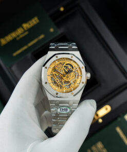 Đồng hồ Audemars Piguet Royal Oak Openworked 15407 Rep 11 mặt màu vàng lộ cơ nhà máy THB 41mm (2)