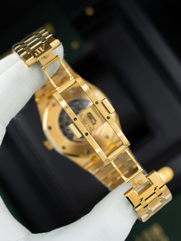 Đồng hồ Audemars Piguet Royal Oak Openworked 15407 Replica 11 mạ vàng mặt lộ cơ xưởng THB 41mm (2)