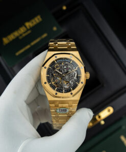Đồng hồ Audemars Piguet Royal Oak Openworked 15407 Replica 11 mạ vàng mặt lộ cơ xưởng THB 41mm (2)