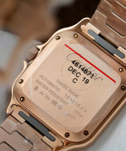 Đồng hồ Cartier Santos Replica 11 nữ mặt trắng mạ vàng hồng xưởng BV 35 (2)