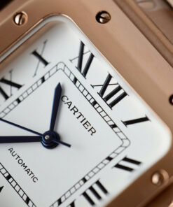 Đồng hồ Cartier Santos Replica 11 nữ mặt trắng mạ vàng hồng xưởng BV 35 (2)