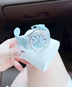 Đồng hồ Guess Eco Friendly nữ dây cao su xanh blue like auth 39mm