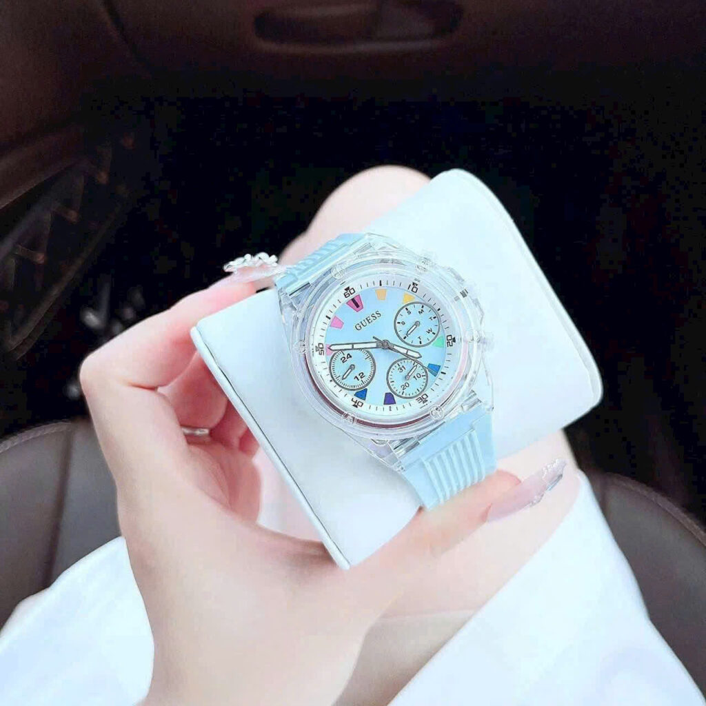 Đồng hồ Guess Eco Friendly nữ dây cao su xanh blue like auth 39mm