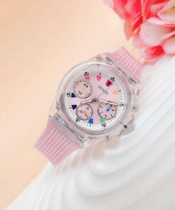 Đồng hồ Guess Eco Friendly nữ màu hông dây cao su like auth 39mm