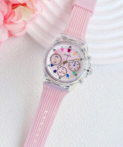 Đồng hồ Guess Eco Friendly nữ màu hông dây cao su like auth 39mm