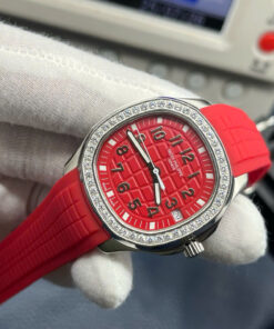 Đồng hồ Patek Philippe Aquanaut 5268G Replica 11 máy cơ màu đỏ đính đá PPF 38,8mm (4)