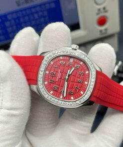 Đồng hồ Patek Philippe Aquanaut 5268G Replica 11 máy cơ màu đỏ đính đá PPF 38,8mm (4)