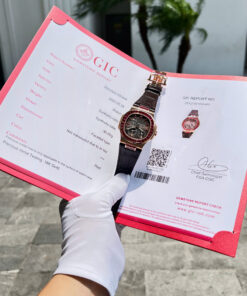 Đồng hồ Patek Philippe Nautilus 5724 Replica 11 bọc vàng thật 18K + đính ruby baguette đỏ 40mm (2)