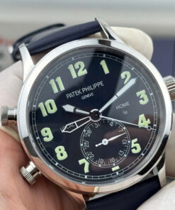 Đồng hồ Patek Philippe Rep 11 Thụy Sỹ Calatrava Pilot Travel Time 5524G màu xanh dương 42mm (11)