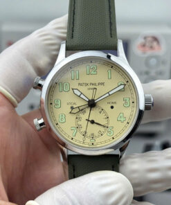 Đồng hồ Patek Philippe chế tác Calatrava Pilot Travel Time 5524G nam dây da 42mm (8)