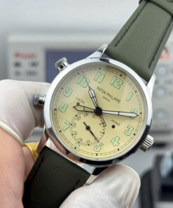 Đồng hồ Patek Philippe chế tác Calatrava Pilot Travel Time 5524G nam dây da 42mm (8)