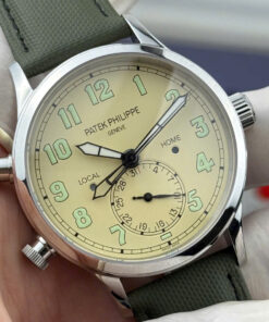 Đồng hồ Patek Philippe chế tác Calatrava Pilot Travel Time 5524G nam dây da 42mm (8)