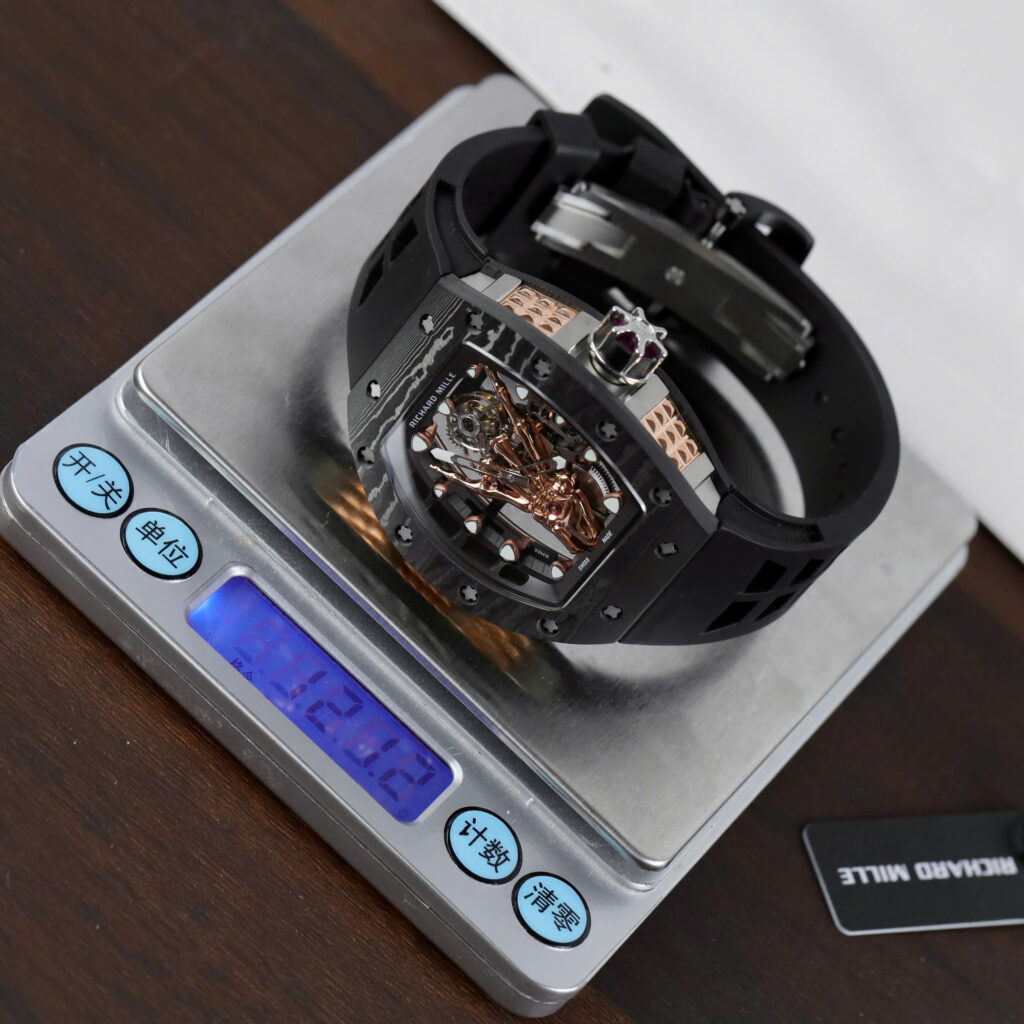 Đồng hồ Richard Mille RM66 Flying Tourbillon Rep 11 vỏ carbon dây cao su đen 42.7×49 (2)