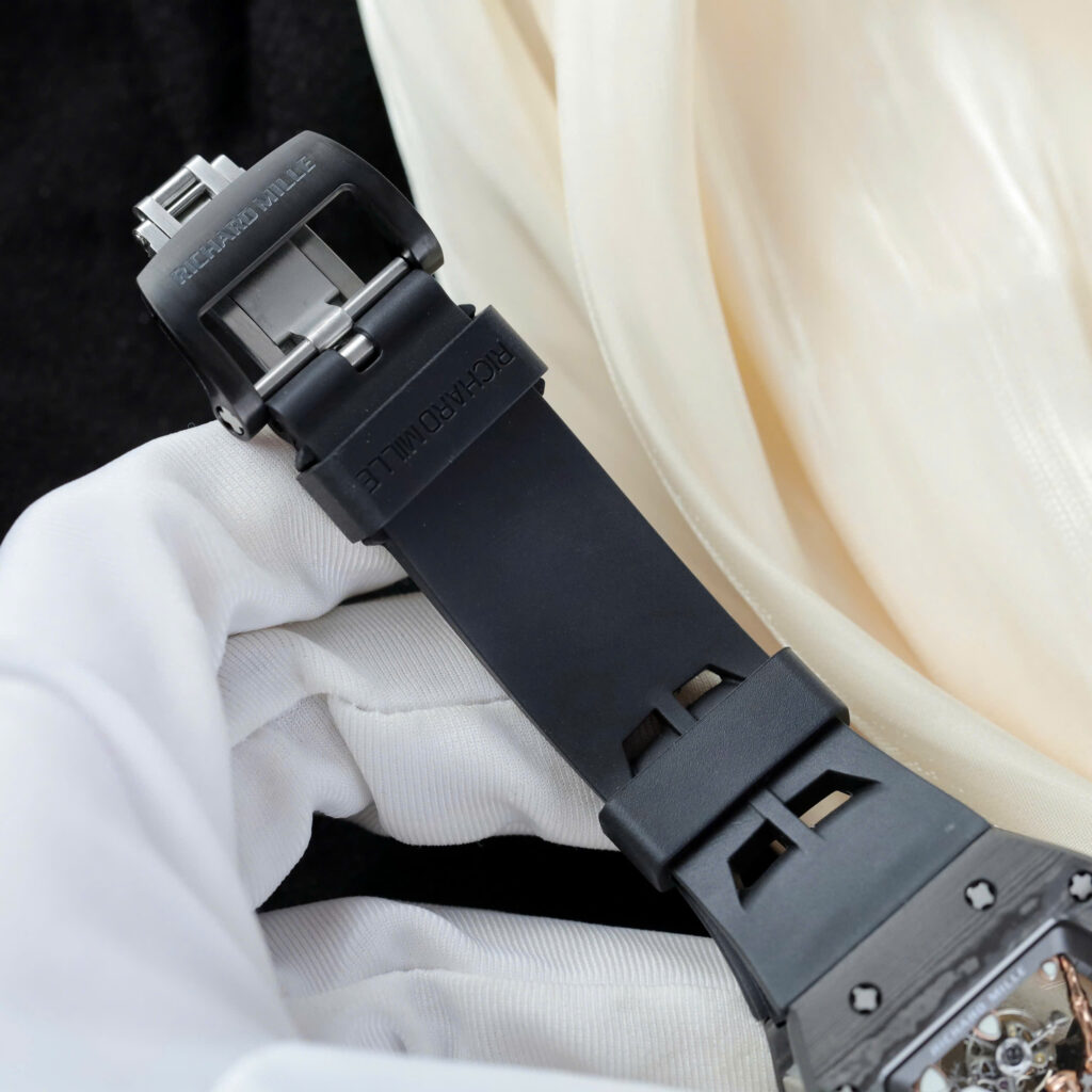 Đồng hồ Richard Mille RM66 Flying Tourbillon Rep 11 vỏ carbon dây cao su đen 42.7×49 (2)