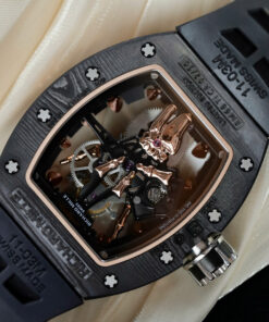 Đồng hồ Richard Mille RM66 Flying Tourbillon Rep 11 vỏ carbon dây cao su đen 42.7×49 (2)