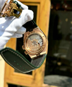 Đồng hồ Vacheron Constantin Rep 11 Overseas Dual Time 7900V màu xanh lá cây dây da 41mm (2)