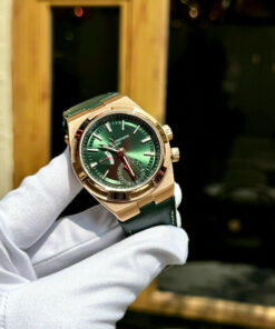Đồng hồ Vacheron Constantin Rep 11 Overseas Dual Time 7900V màu xanh lá cây dây da 41mm (2)
