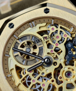 Đồng Hồ Audemars Piguet Rep 11 Royal Oak Jumbo Extra-thin Openworked 16204 mạ vàng mặt lộ cơ xưởng ZF 39mm (2)