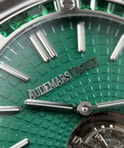 Đồng Hồ Audemars Piguet Replica 11 Royal Oak Selfwinding Flying Tourbillon 26730BC mặt xanh lá cây baguette 41mm (2)