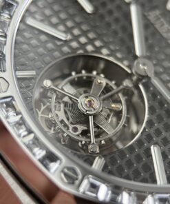 Đồng hồ Audemars Piguet Rep 11 Oak Selfwinding Flying Tourbillon 26730BC mặt xám đính đá baguette 41mm (2)