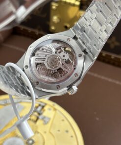 Đồng hồ Audemars Piguet Rep 11 Oak Selfwinding Flying Tourbillon 26730BC mặt xám đính đá baguette 41mm (2)