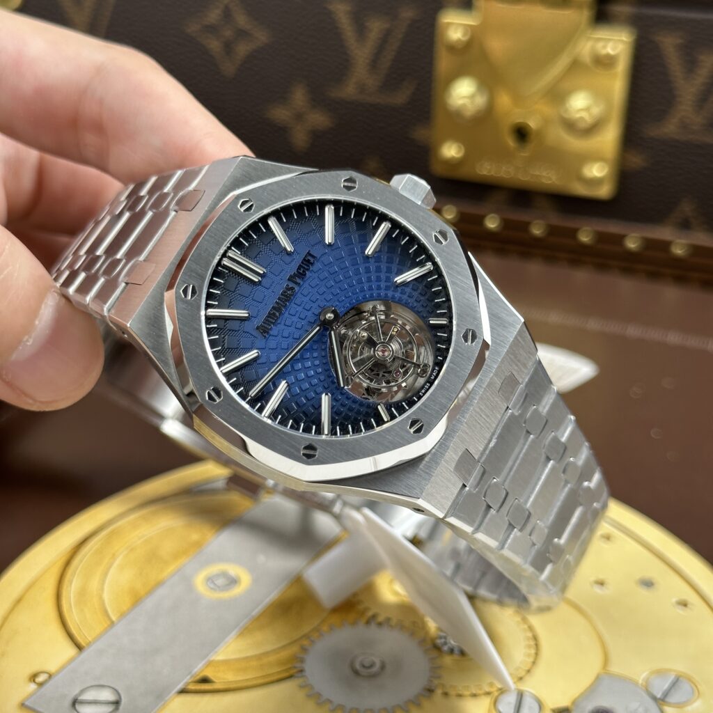 Đồng hồ Audemars Piguet Rep 11 Royal Oak Selfwinding Flying Tourbillon 26530ST mặt số xanh khói 41mm (2)