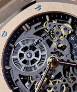 Đồng hồ Audemars Piguet Replica 11 Royal Oak Jumbo Extra-thin Openworked 16204 mạ vàng hồng mặt lộ cơ xưởng ZF 39mm (2)