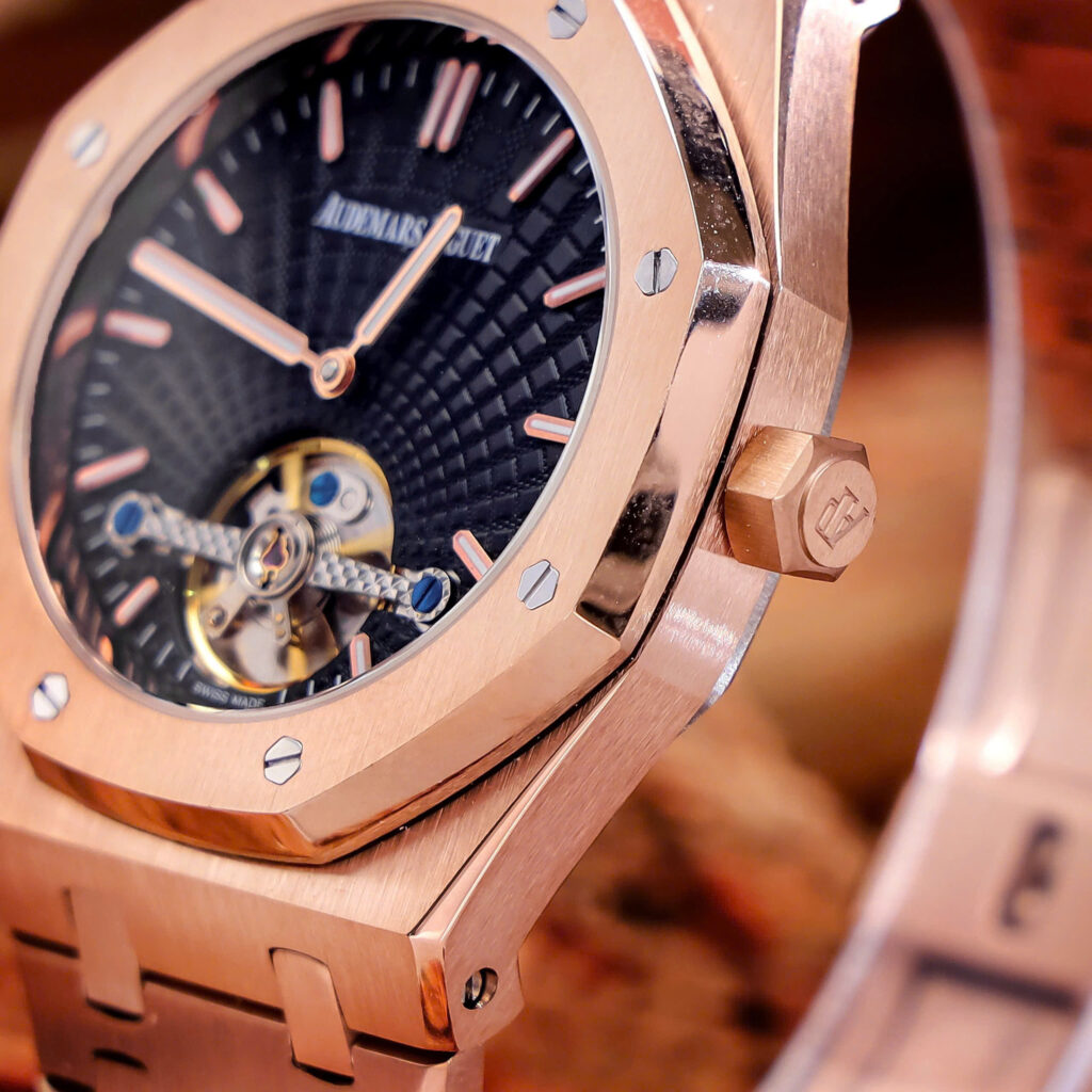 Đồng hồ Audemars Piguet Royal Oak Tourbillon nam vàng gold fake cao cấp 42mm