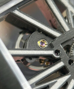 Đồng hồ Cartier Santos Replica 11 màu đen mặt lộ cơ dây da nhà máy MLF 39 (7)