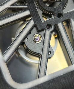 Đồng hồ Cartier Santos Replica 11 màu đen mặt lộ cơ dây da nhà máy MLF 39 (7)