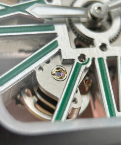 Đồng hồ Cartier Santos nam chế tác mặt lộ cơ cọc số màu xanh lá cây nhà máy MLF 39 (7)