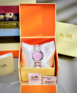 Đồng hồ Coach Tristent Purple nữ dây kim loại máy quazrt nhật like auth 30mm