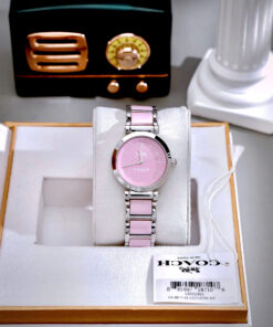 Đồng hồ Coach Tristent Purple nữ dây kim loại máy quazrt nhật like auth 30mm