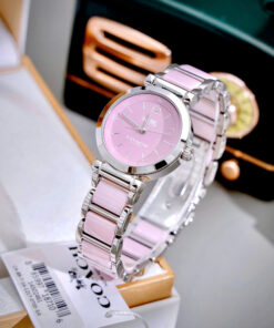 Đồng hồ Coach Tristent Purple nữ dây kim loại máy quazrt nhật like auth 30mm