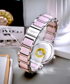 Đồng hồ Coach Tristent Purple nữ dây kim loại máy quazrt nhật like auth 30mm