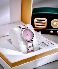 Đồng hồ Coach Tristent Purple nữ dây kim loại máy quazrt nhật like auth 30mm