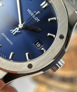 Đồng hồ Hublot Rep cao cấp Classic Fusion Titanium mặt xanh dương máy cơ Thụy Sỹ xưởng JJZ 42mm (2)