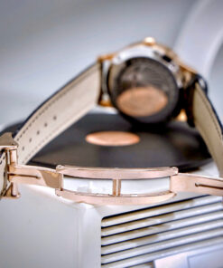 Đồng hồ Jaeger LeCoultre nữ màu vàng hồng đính đá dây da đen like auth 33mm