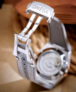 Đồng hồ Omega Constellation nam demi vàng dây cao su xám fake cao cấp 41mm