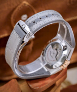 Đồng hồ Omega Constellation nam demi vàng dây cao su xám fake cao cấp 41mm