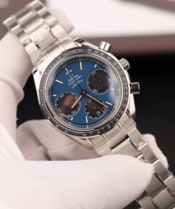 Đồng hồ Omega Speedmaster Racing Chronograph Replica 11 mặt xanh dương dây kim loại 40mm (2)