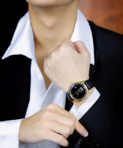 Đồng hồ Omega thuyền buồm vàng gold mặt đen máy cơ nhật giá rẻ 40mm