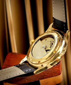 Đồng hồ Omega thuyền buồm vàng gold mặt đen máy cơ nhật giá rẻ 40mm