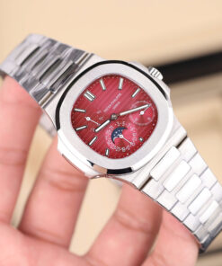 Đồng hồ Patek Philippe Nautilus 5712 Fake 11 mặt số màu cherry dây kim loại xưởng GR 40mm (2)